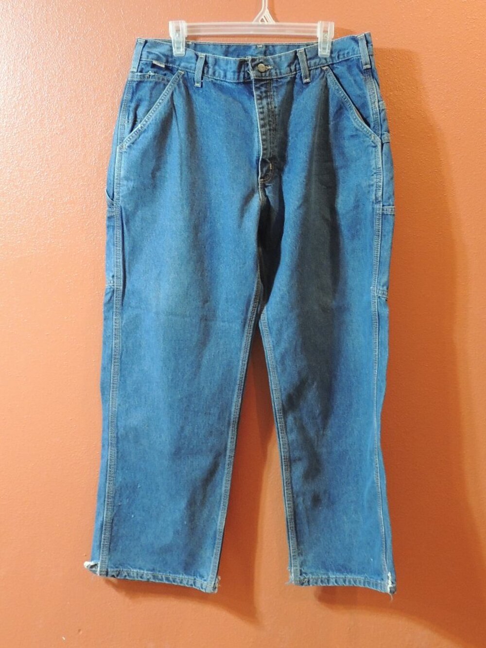 Carhartt Fire Resistant Jeans Men 36x30 Pockets Outdoor Work Denim Blue Jeans